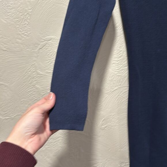 Bardot Off Shoulder Knit Midi Dress in Navy Size Medium - Picture 2 of 6